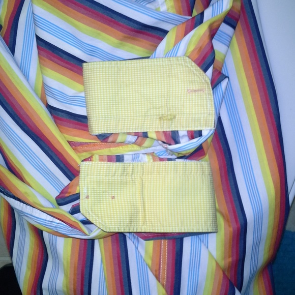 Mens Envy Couture Dress Shirt Striped Size Large - Picture 4 of 6